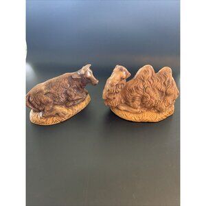 Vintage Atlantic Mold Ceramic Nativity Camel & Cow Set Replacement 6"